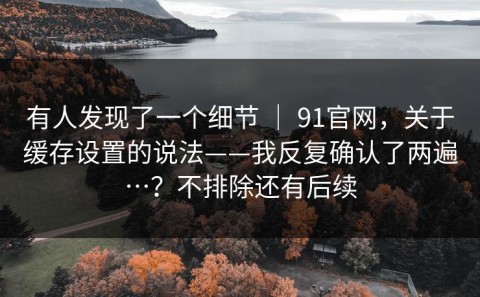 有人发现了一个细节 ｜ 91官网，关于缓存设置的说法——我反复确认了两遍…？不排除还有后续