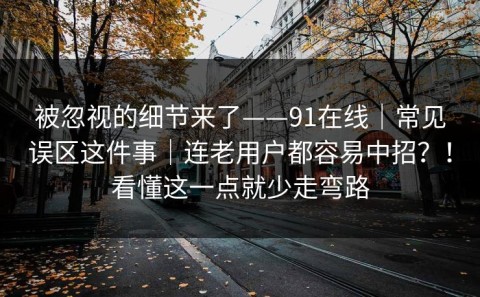 被忽视的细节来了——91在线｜常见误区这件事｜连老用户都容易中招？！看懂这一点就少走弯路